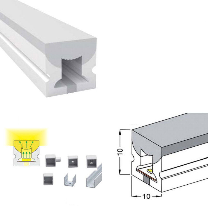 los imanes llevados de los clips de las luces de neón 24V del flexibel instalan el neón linear de las luces de la tira 3000K llevado