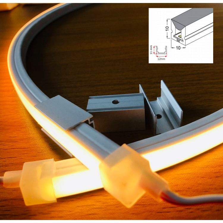 los imanes llevados de los clips de las luces de neón 24V del flexibel instalan el neón linear de las luces de la tira 3000K llevado