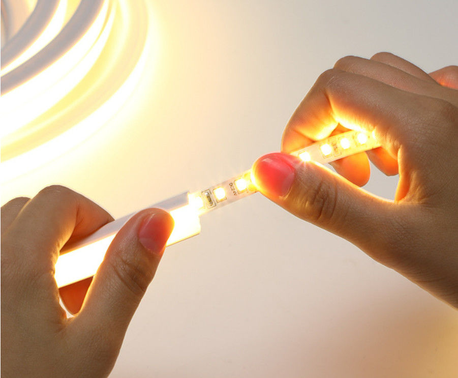decoración de neón IP65 IP67 de la luz de tira de la flexión LED de 24V 8W 3000K
