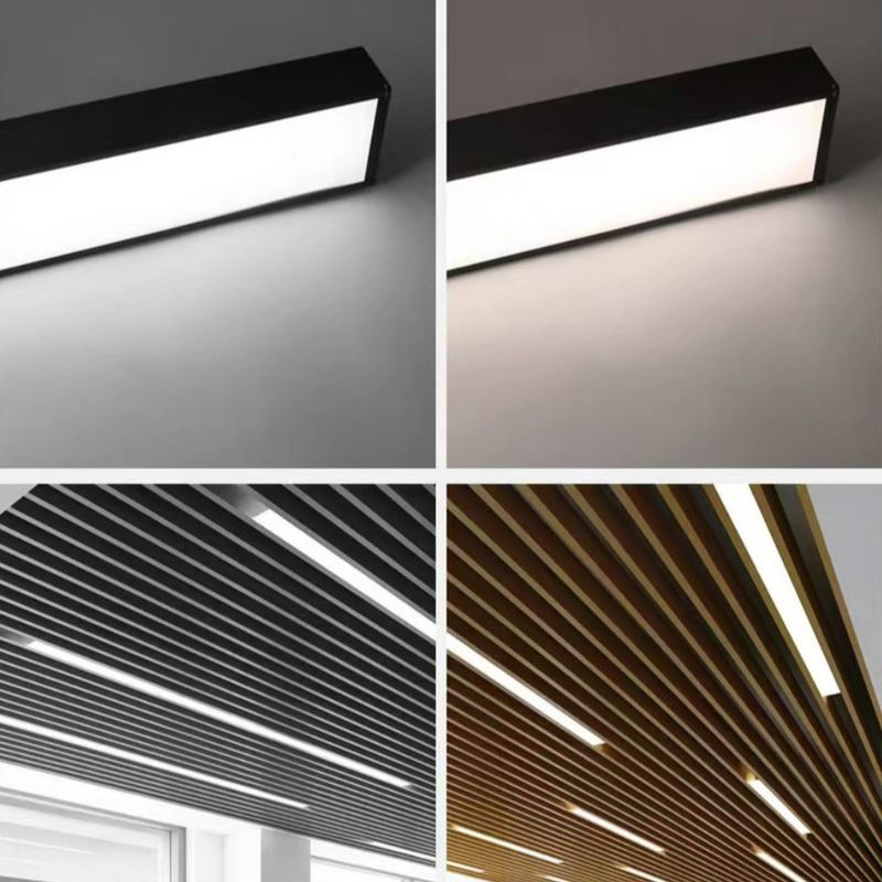 Colgante linear ligero colgante linear del dormitorio LED que enciende la decoración interior negra 3000K 5000K 35W