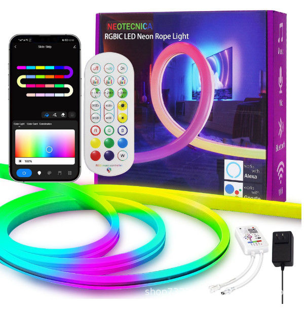 cambio elegante teledirigido de neón del color de la luz de tira del silicón del 16.4ft RGB