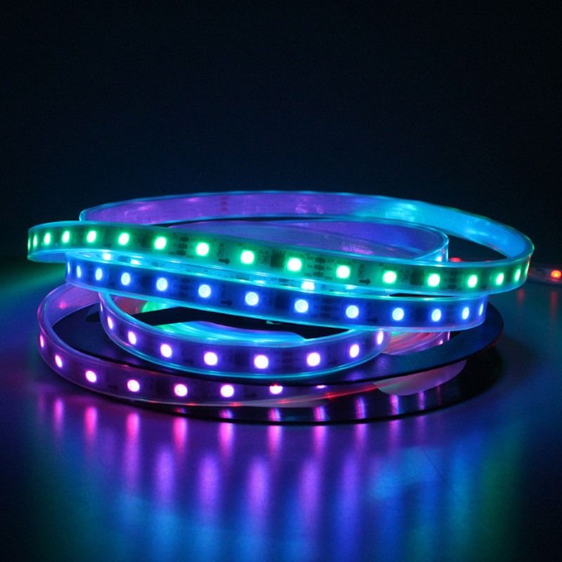 Tira direccionable individual flexible del pixel de la luz de tira del RGB LED WS2812B 5050SMD EL 16.4FT los 60Pixels/M 300Pixels LED