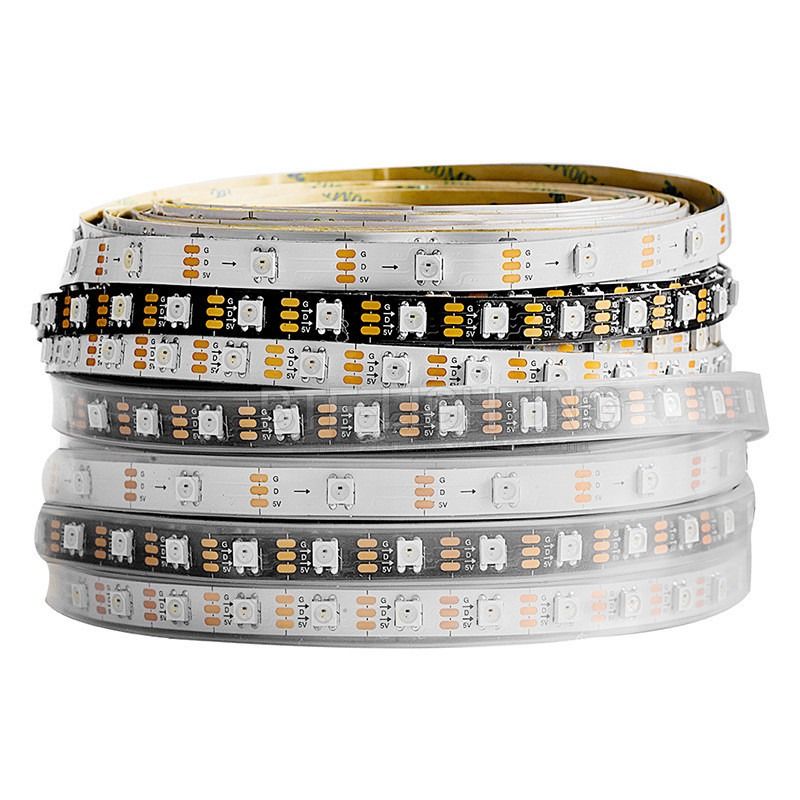 Tira direccionable individual flexible del pixel de la luz de tira del RGB LED WS2812B 5050SMD EL 16.4FT los 60Pixels/M 300Pixels LED