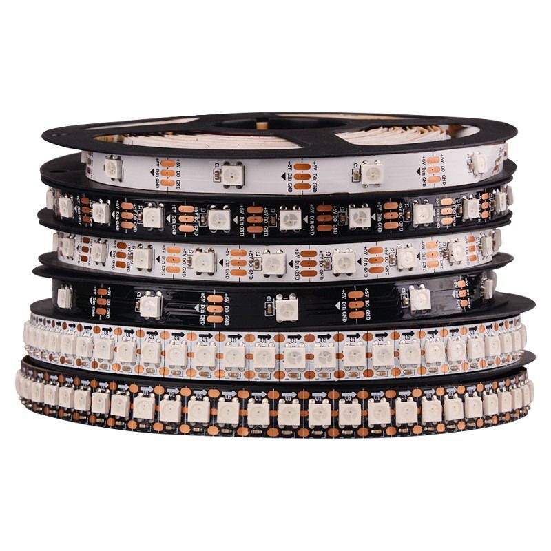 Tira direccionable individual flexible del pixel de la luz de tira del RGB LED WS2812B 5050SMD EL 16.4FT los 60Pixels/M 300Pixels LED