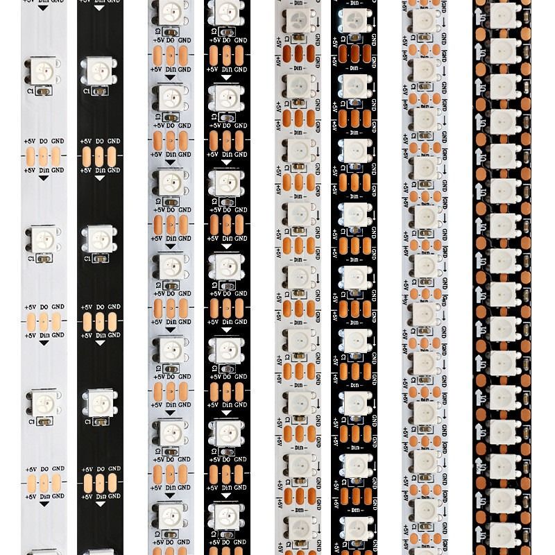Tira direccionable individual flexible del pixel de la luz de tira del RGB LED WS2812B 5050SMD EL 16.4FT los 60Pixels/M 300Pixels LED