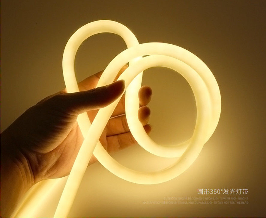 Color blanco caliente flexible de neón ligero de neón de la luz de tira del silicón 24V IP67 del LED